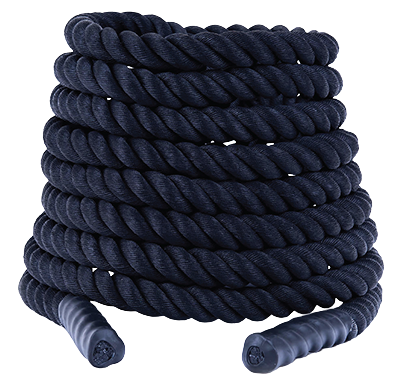 High‑intensity battle rope made from durable 100% polyester with sealed grip handles for strength and endurance workouts.
