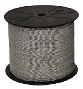 Thin round braided cord in black & white, made from high-tenacity polyester. Commonly used in vertical blinds and window shade systems for smooth, durable operation.