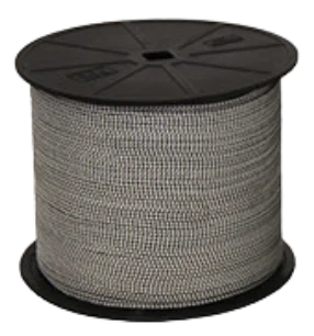 Thin round braided cord in black & white, made from high-tenacity polyester. Commonly used in vertical blinds and window shade systems for smooth, durable operation.