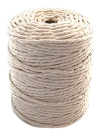 Thick single-twist cotton twine made from natural fibres, with a soft texture and combable finish - ideal for macramé tassels, packaging, stationery, and handicrafts.