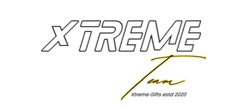 Stylised logo featuring bold futuristic XTREME lettering with cursive The and Team text, representing Xtreme Gifts.
