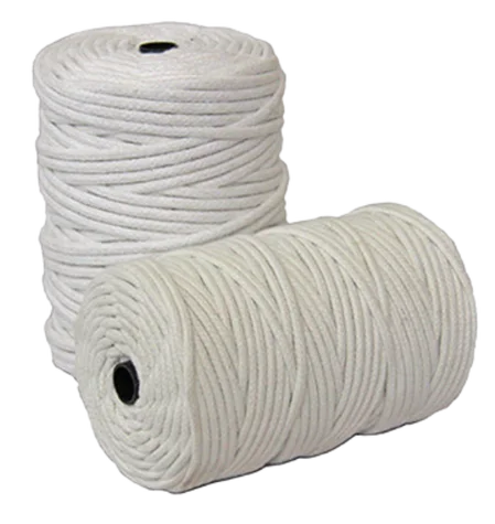 Light-coloured round braided cord made from synthetic yarn. Commonly used as an insert in upholstery and furniture applications. Designed to stay hidden beneath covering fabrics while providing structure and definition.