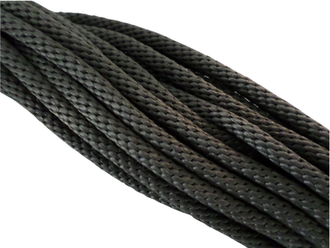 Firm round braid made from high-quality polypropylene multifilament yarn with a silky texture and spiral appearance - popular for jewellery design, indoor furniture, dog leads, and decorative applications. Available in military green and other colours.