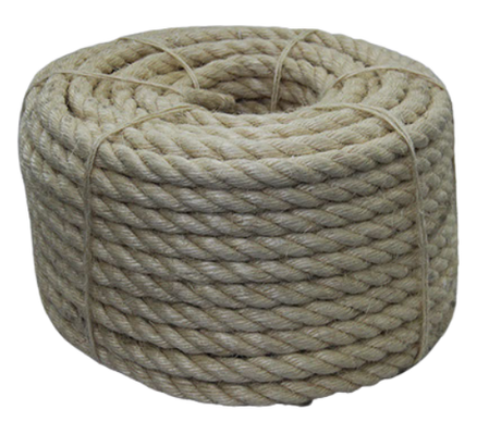 A light cream-colored sisal rope made from natural plant fibres, featuring a twisted construction suitable for lashing, block and tackle work, and decorative use. Durable and hard-wearing, this rope is commonly used in agriculture, pet toys, boating, and marine applications.
