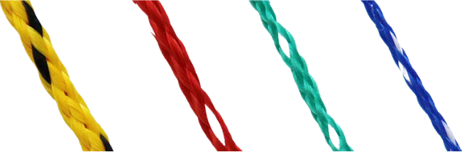 A brightly colored ski rope made from 100% polyethylene, featuring an 8-braid synthetic construction that floats on water. Commonly used for water skiing, boating, cargo netting, and general-purpose tying. Lightweight, durable, and ideal for both recreational and utility applications.