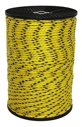 A brightly colored ski rope made from 100% polyethylene, featuring an 8-braid synthetic construction that floats on water. Commonly used for water skiing, boating, cargo netting, and general-purpose tying. Lightweight, durable, and ideal for both recreational and utility applications.