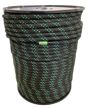 A coiled static rope with a kernmantle construction, featuring a durable nylon sheath and low-stretch core. Designed for rescue operations, rappelling, caving, and fixed-line work where minimal elongation is critical. CE-certified and ideal for controlled descents and rope access systems.